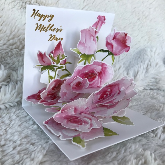 B3 3D Happy Mother's Day 3D Pop Up Roses Rose Card - Picture 1 of 6